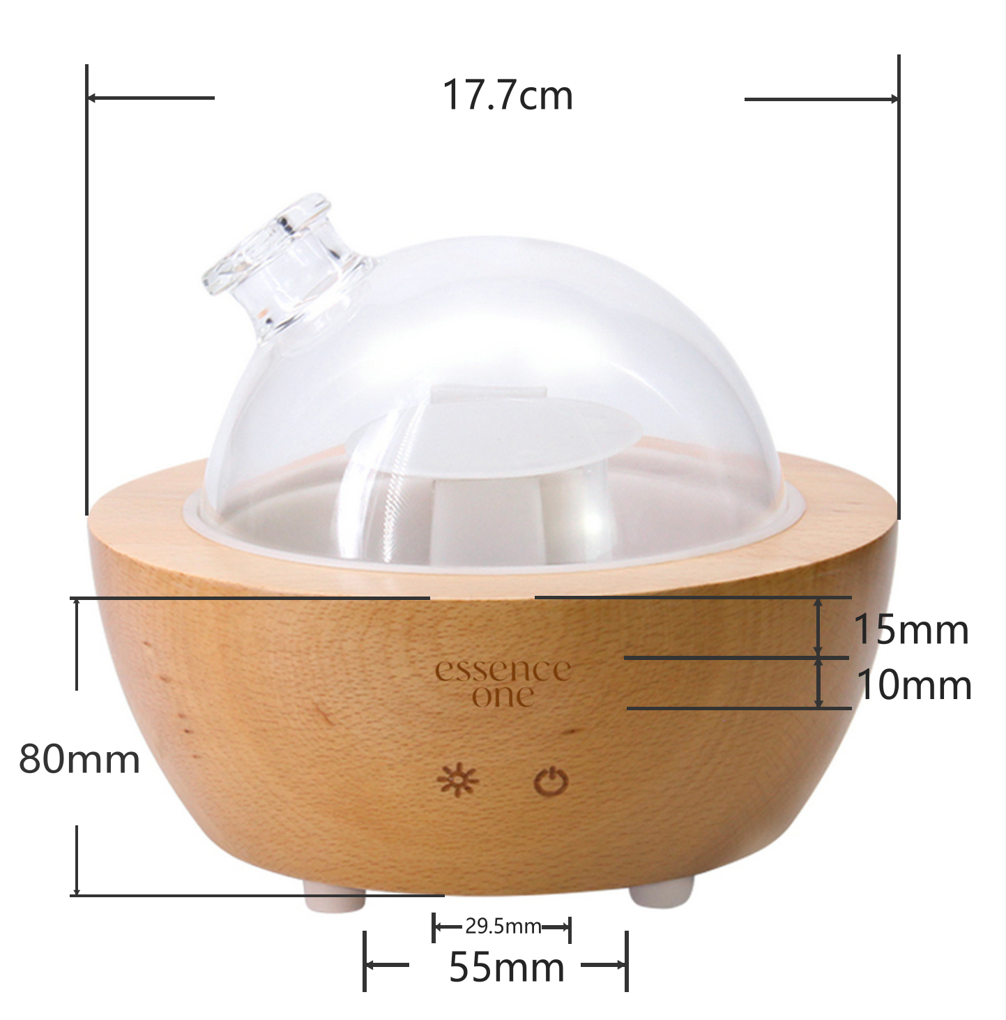 Essential Oil Aromatherapy Diffuser Dome + 15ml Essential Oil