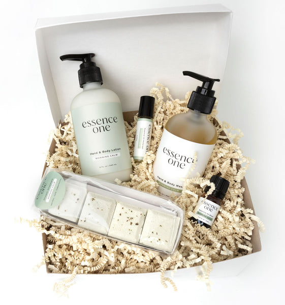 Morning Calm Basics Set | Wash, Lotion, Rollerball & More